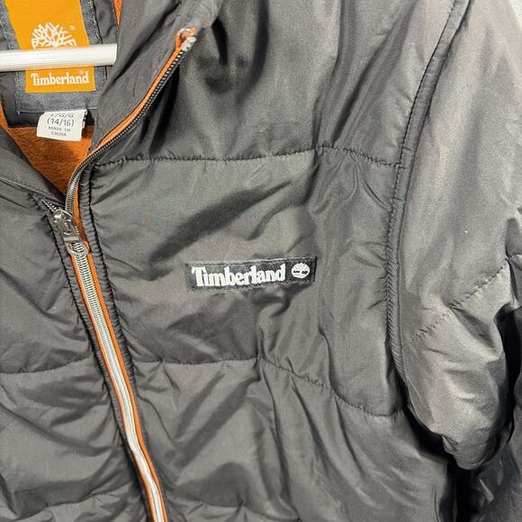 Boys Timberland/Puffer Coat/Black ~ Size - Large 14/16 - Picture 3 of 10